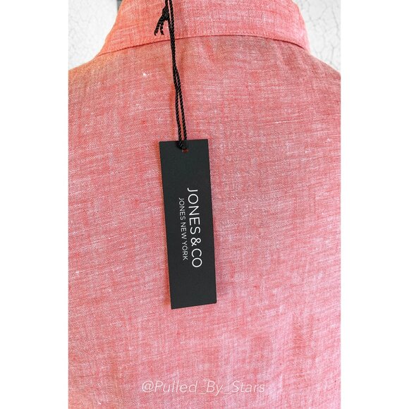 JONES & CO | JONES NEW YORK Sleeveless Red Linen Tunic Top - Size M - NWT - Picture 12 of 15